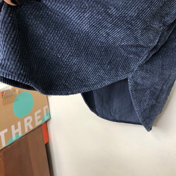 L. L. Bean Shirt Tunic Navy Blue Corduroy Rib Long Sleeve Button Down Pockets M - Picture 7 of 8